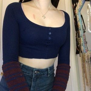 Blue Long Sleeve Top